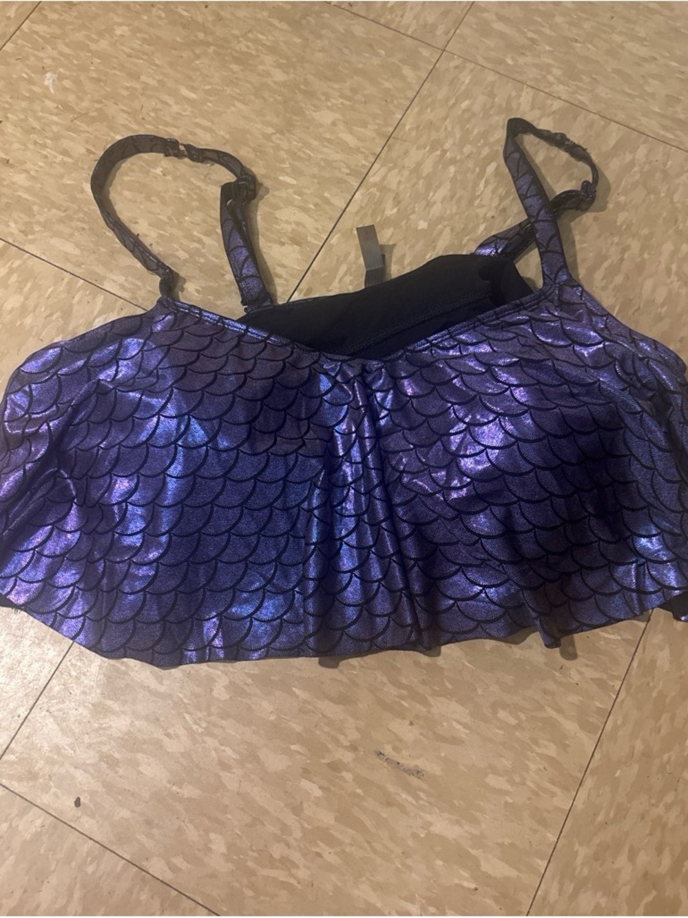 torrid Metallic Purple Mermaid-Scale Swim Top